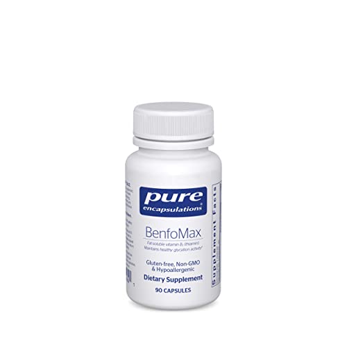 Pure Encapsulations BenfoMax 90's - 200 mg de benfotiamina - Suplemento de tiamina y vitamina B1 - Favorece la salud del corazón y el metabolismo - Vegano y sin OGM - 90 cápsulas