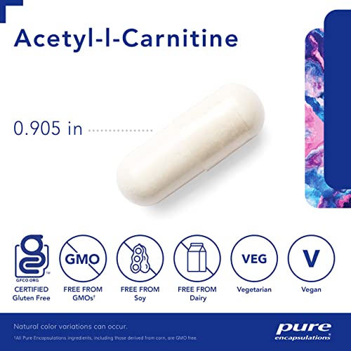 Pure Encapsulations Acetyl-L-Carnitine 500 mg - Memory & Brain Supplement - Brain Support & Focus* - Gluten Free & Non-GMO - 60 Capsules