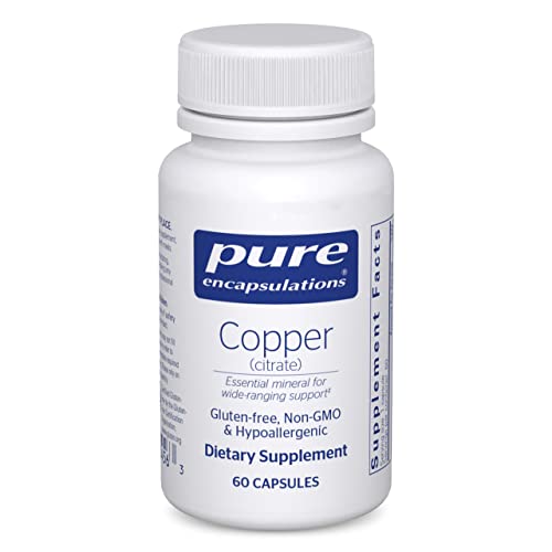 Pure Encapsulations Copper (citrato) | Forma de cobre altamente biodisponible | 60 cápsulas