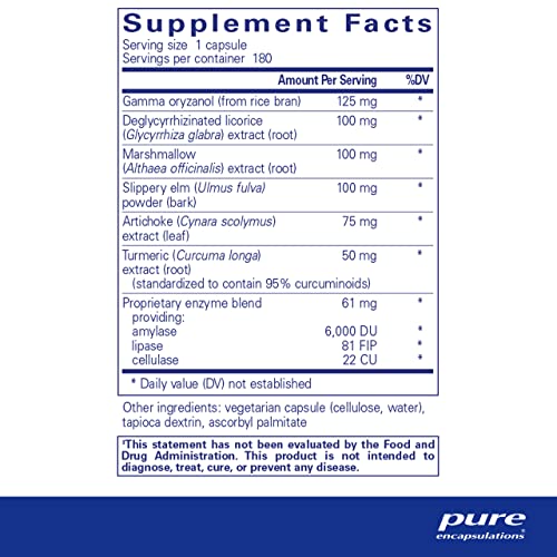 Pure Encapsulations Heartburn Essentials | Dietary Supplement Helps Decrease Occurrences of Occasional Heartburn and Indigestion | 180 Capsules