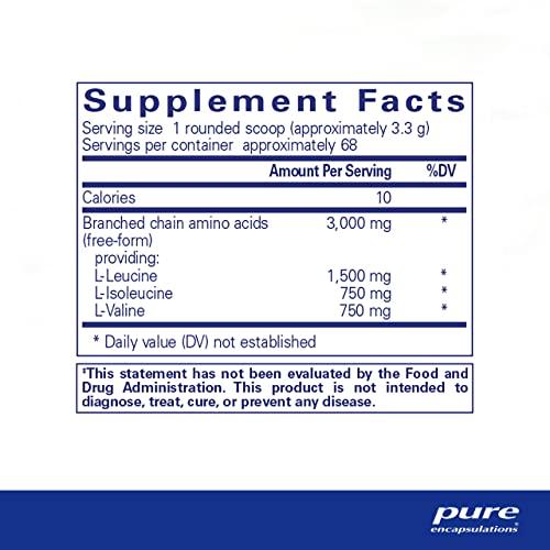Pure Encapsulations BCAA Powder | Hypoallergenic Supplement to Support Muscle Function During Exercise | 8 Ounces