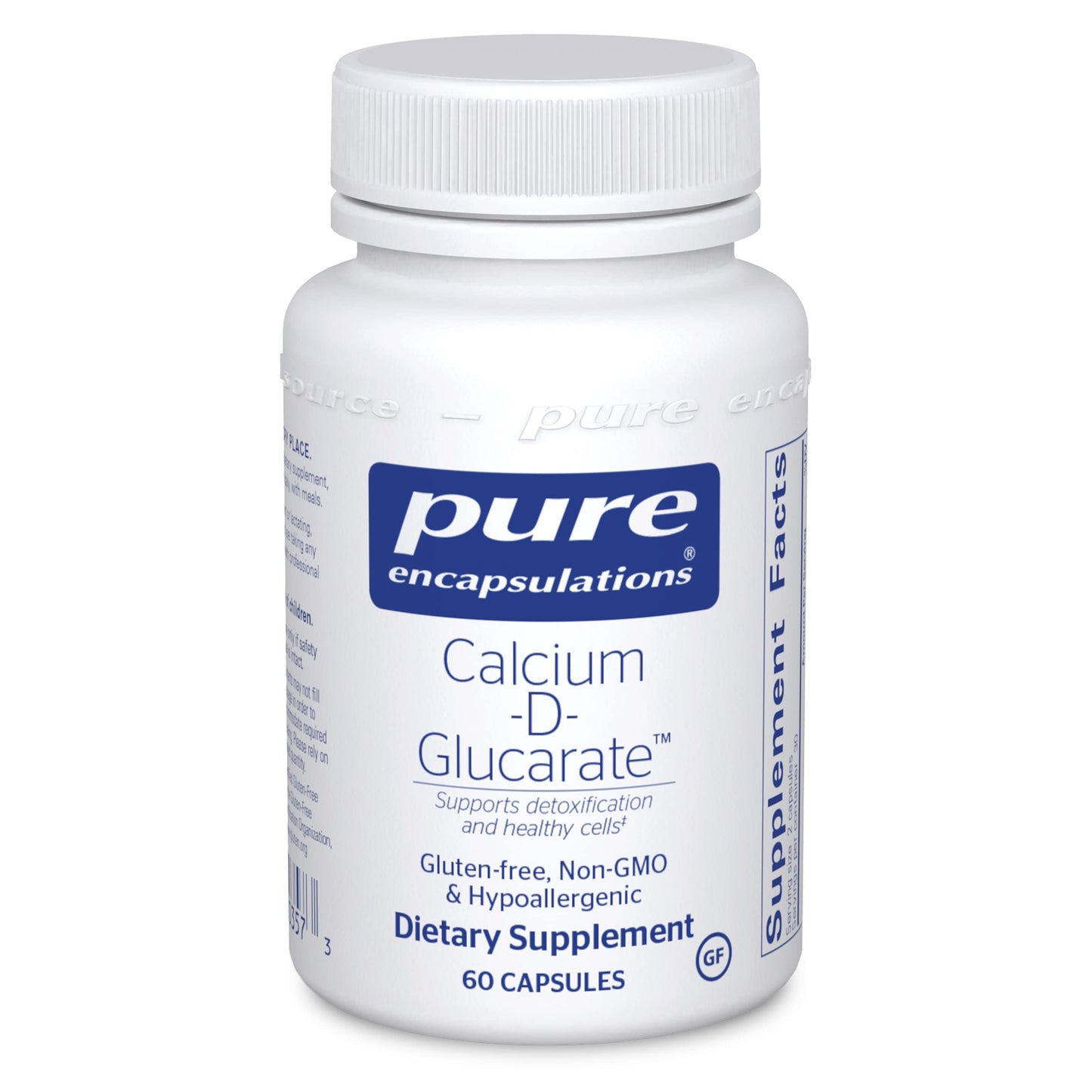 D-glucarato de calcio de Pure Encapsulations | Suplemento para apoyar la salud celular en el hígado, los pulmones, los senos y el colon* | 60 cápsulas