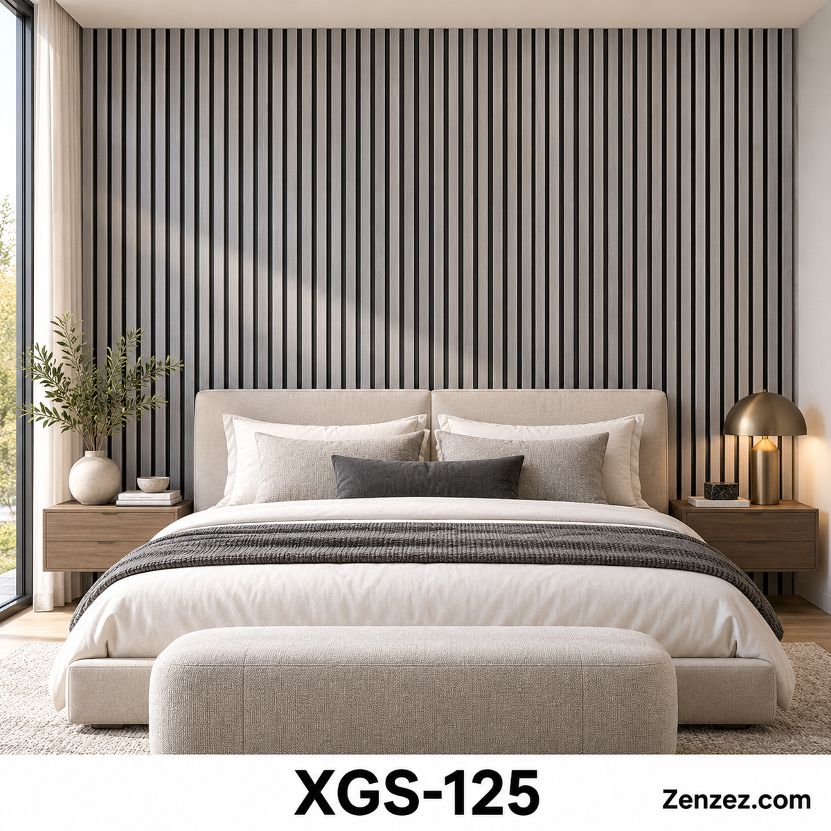 WALL PVC PANEL SLAT 6X114 INCHES = 6 INCHES X 9.5 FEET INTERIOR USE MODEL XGS-125