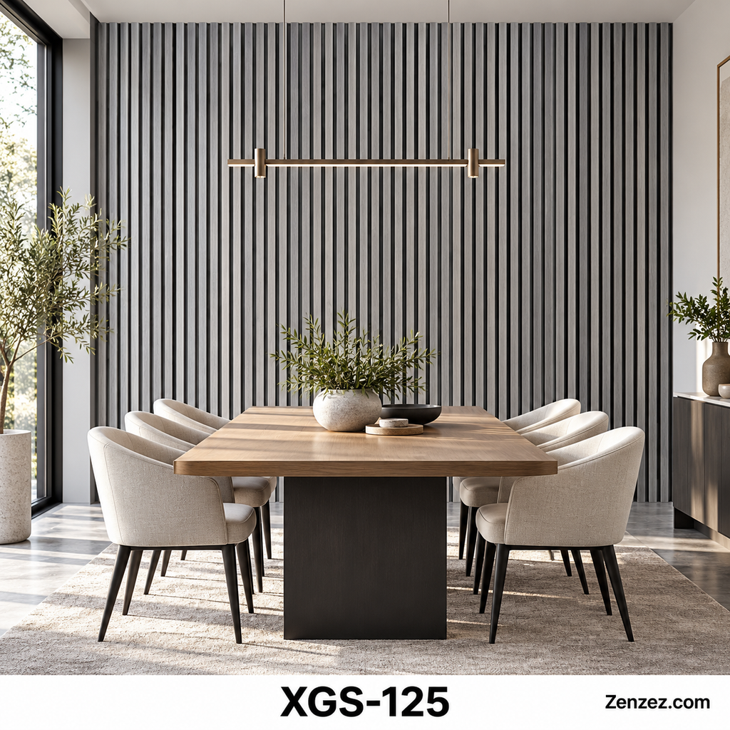 WALL PVC PANEL SLAT 6X114 INCHES = 6 INCHES X 9.5 FEET INTERIOR USE MODEL XGS-125