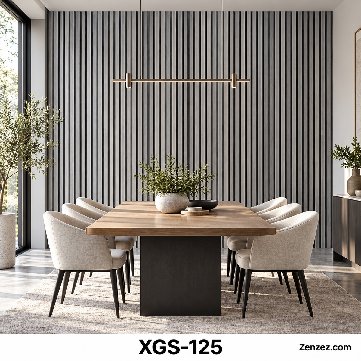 WALL PVC PANEL SLAT 6X114 INCHES = 6 INCHES X 9.5 FEET INTERIOR USE MODEL XGS-125