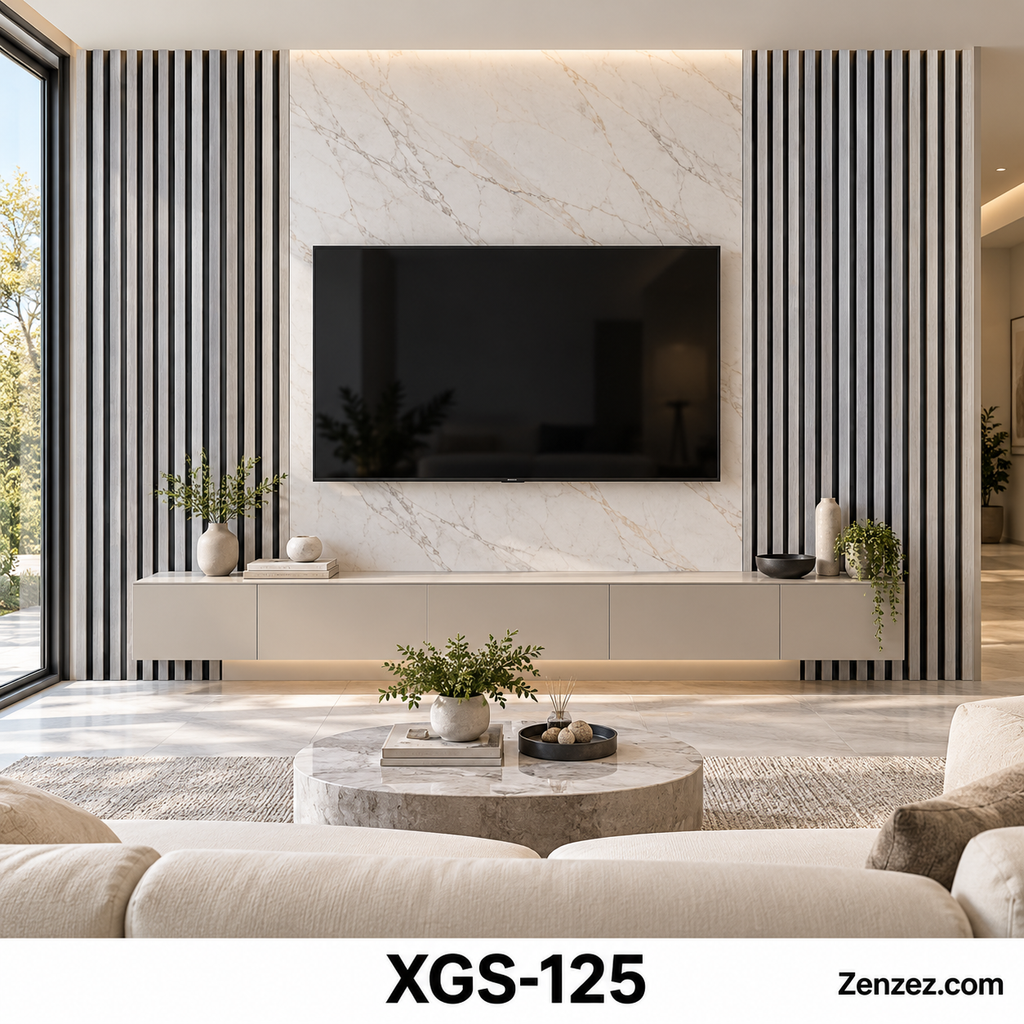 WALL PVC PANEL SLAT 6X114 INCHES = 6 INCHES X 9.5 FEET INTERIOR USE MODEL XGS-125