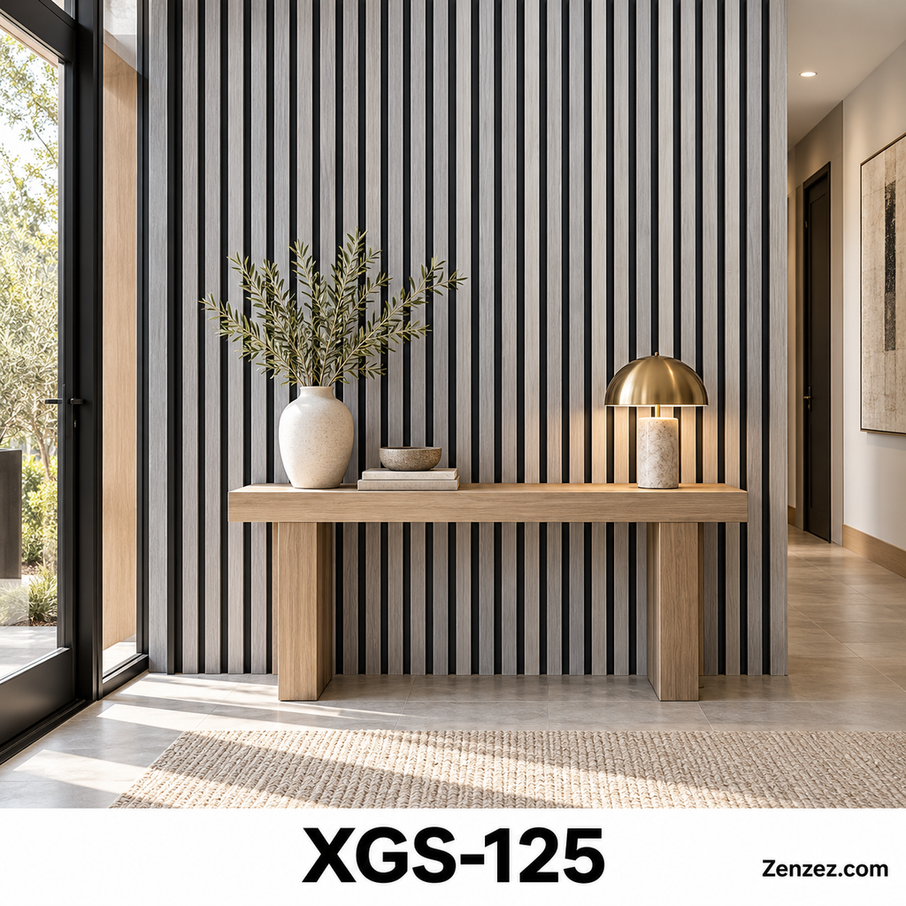 WALL PVC PANEL SLAT 6X114 INCHES = 6 INCHES X 9.5 FEET INTERIOR USE MODEL XGS-125