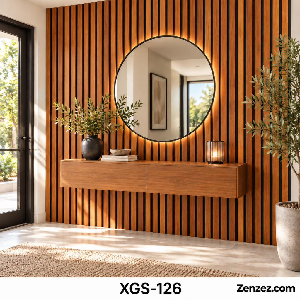 WALL PVC PANEL SLAT 6X114 INCHES = 6 INCHES X 9.5 FEET INTERIOR USE MODEL XGS-126