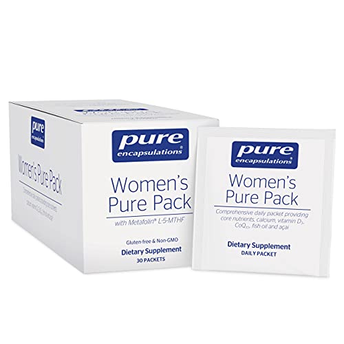 Paquete Pure para mujeres de Pure Encapsulations: para mujeres mayores de 40 años: salud de los huesos, el corazón, los ojos y los senos*: con calcio, DHA, EPA y CoQ10: una vez al día: 30 paquetes