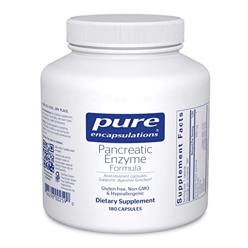 Pure Encapsulations Pancreatic Enzyme Formula - Digestive Enzymes for Digestion - Strengthens Gut Health* - Targeted Delivery Capsules - Gluten Free & Non-GMO - 180 Capsules