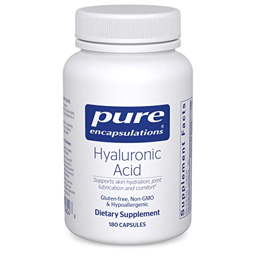 Pure Encapsulations Hyaluronic Acid - for Skin Hydration, Joint Lubrication & Joint Health* - Effective Absorption - Gluten Free - Vegan & Non-GMO - 180 Capsules