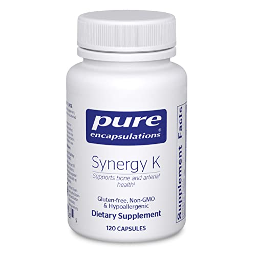 Pure Encapsulations Synergy K - with Vitamin K1, K2 & D3 - Supports Bones, Blood Vessels, Vascular Elasticity & Calcium Utilization* - Includes Cholecalciferol - Gluten Free & Non-GMO - 180 Capsules