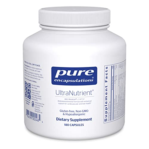 Pure Encapsulations UltraNutrient - Minerals & Multivitamins - Supports Liver & Heart Health* - Supplement for Antioxidants - with Vitamin C, CoQ10 & More - Gluten Free - 180 Capsules