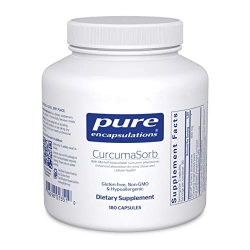 Pure Encapsulations CurcumaSorb 180's - Meriva Curcumin Phytosome - Supports Joint Health* - Gluten Free & Non-GMO - 180 Capsules