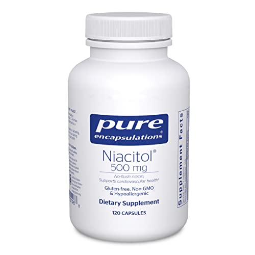 Pure Encapsulations Niacitol 500 mg | Hypoallergenic No-Flush Niacin to Support Digestion, Hormone Synthesis, and Tissue Formation | 120 Capsules