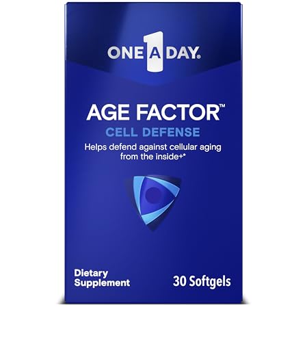 One A Day Age Factor Cell Defense-Cell Health Supplement to Support Healthy Aging Journey, Cell Health Support for Adults, with Olive Polyphenols, Resveratrol, Vitamin B3 (Niacinamide), 30 Softgels