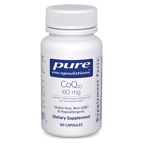 Pure Encapsulations CoQ10 60 mg | Coenzyme Q10 Supplement for Energy, Antioxidants, Brain and Cellular Health, Cognition, and Cardiovascular Support* | 60 Capsules