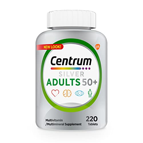 Centrum Silver Multivitamínico para adultos mayores de 50 años, sin gluten, sin OGM, favorece la memoria y la cognición