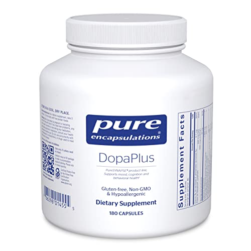 Pure Encapsulations DopaPlus - Supports Dopamine Production - for Daily Brain Function* - with Folate, Vitamin B6 & L-5-MTHF - Non-GMO & Vegan - 180 Capsules