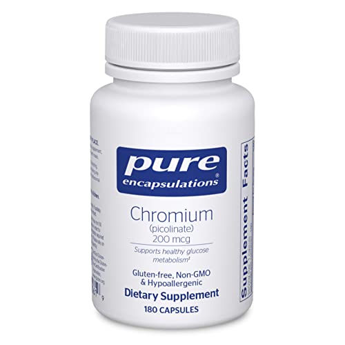 Pure Encapsulations Chromium (Picolinate) 200 mcg | Hypoallergenic Supplement for Healthy Lipid and Carbohydrate Metabolism Support* | 180 Capsules