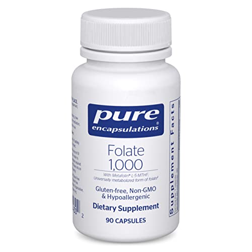 Pure Encapsulations Folate 1000 - Metafolin L-5-MTHF - Heart Health Supplement* - Folate Supplement - Non-GMO & Gluten Free - 90 Capsules