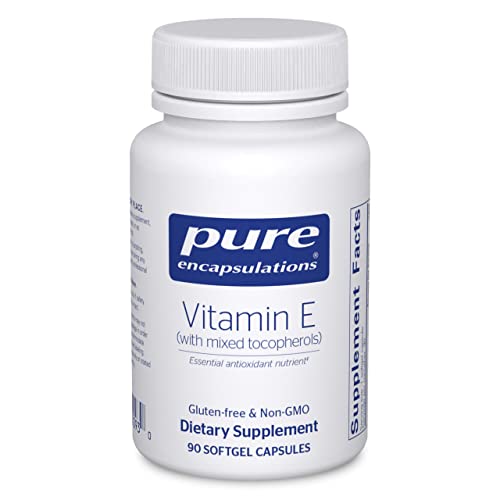 Vitamina E (con tocoferoles mixtos) de Pure Encapsulations: protección antioxidante y función celular; contiene tocoferoles mixtos; sin OGM; 90 cápsulas blandas