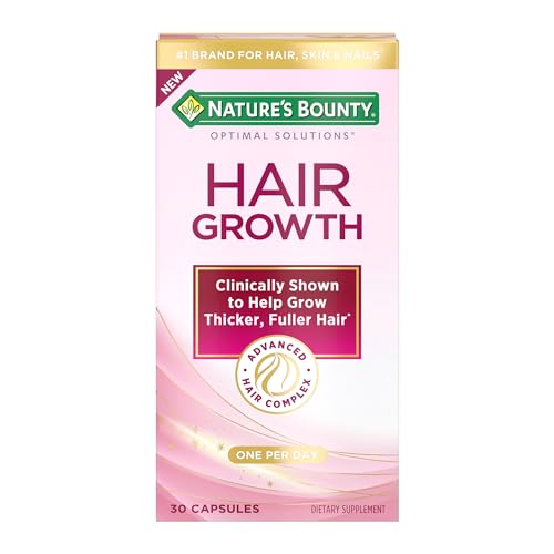 Nature's Bounty Hair Growth Supplement, 1 Per Day, Clinically Shown to Support Thicker, Fuller Hair, with Biotin, Silicon & Arginine, 30 Capsules