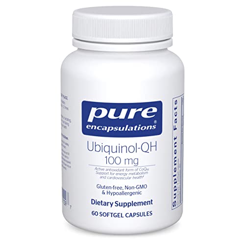 Pure Encapsulations Ubiquinol-QH - 100 mg CoQ10 - Supports Energy Metabolism & Heart Health* - Coenzyme Antioxidants Supplement - Non-GMO - 60 Softgel Capsules