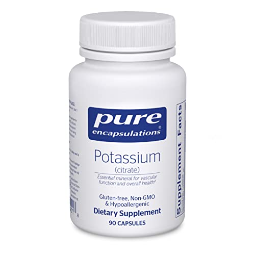 Pure Encapsulations Potassium (Citrate) - Essential Electrolyte Supplement to Support Nerve & Muscle Function, Adrenals, Hormones, Heart Health & Energy* - Potassium Citrate Capsule - 90 Capsules