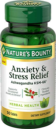 Comprimés Ashwagandha KSM-66 pour soulager l'anxiété et le stress de Nature's Bounty, 50 unités