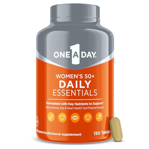 One-A-Day Multivitamin for Women 50+ Daily Essentials | Vitamins for Women 50 Plus to Support Eye, Immune Health & Physical Energy | Women's Multivitamin with Vitamin C & Vitamin D, 150 Count