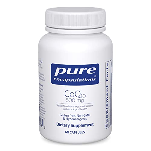 Pure Encapsulations CoQ10 500 mg | Coenzyme Q10 Supplement for Energy, Antioxidants, Brain and Cellular Health, Cognition, and Cardiovascular Support* | 60 Capsules