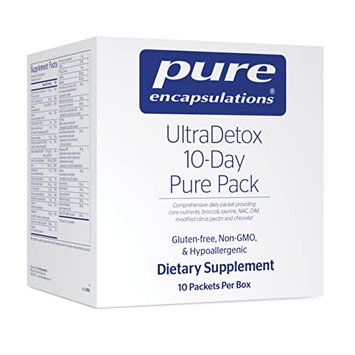 Pure Encapsulations UltraDetox 10-Day Pure Pack Providing Core Nutrients, Broccoli, Taurine, NAC, DIM, Modified Citrus Pectin and Chlorella | 10 Packets