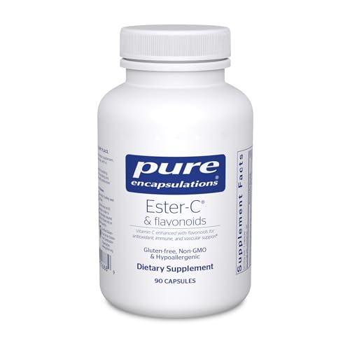 Pure Encapsulations Ester-C & Flavonoids - Vitamin C Supplement for Antioxidants - Immune & Vascular Support* with Calcium & Rutin - Gentle on Digestion - Vegan & Non-GMO - 90 Capsules