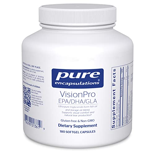 Pure Encapsulations VisionPro EPA/DHA/GLA | Supports Natural Tear Production and Retention of Eye Moisture* | 180 Softgel Capsules