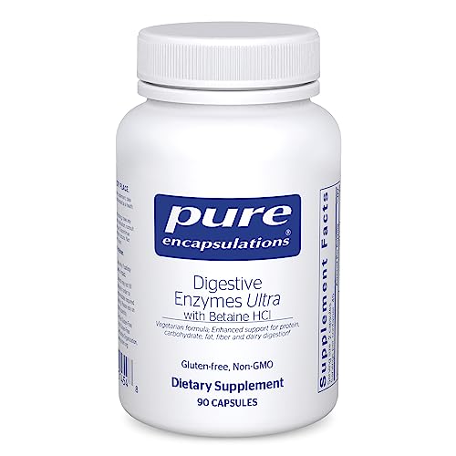 Pure Encapsulations Digestive Enzymes Ultra with Betaine HCl - Vegetarian Digestive Enzyme Supplement to Support Protein, Carb, Fiber, and Dairy Digestion* - 90 Capsules