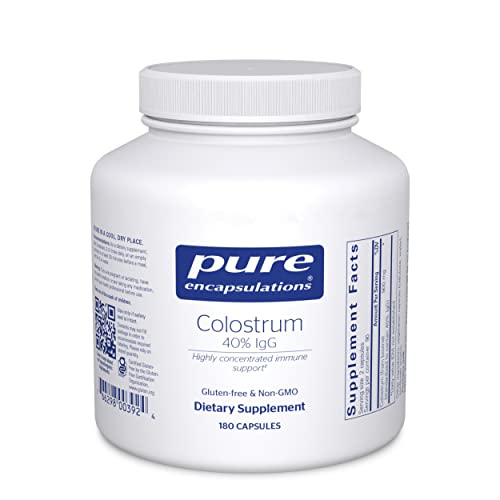 Pure Encapsulations Colostrum | 40% IgG Highly Concentrated Immune Support | 180 Capsules