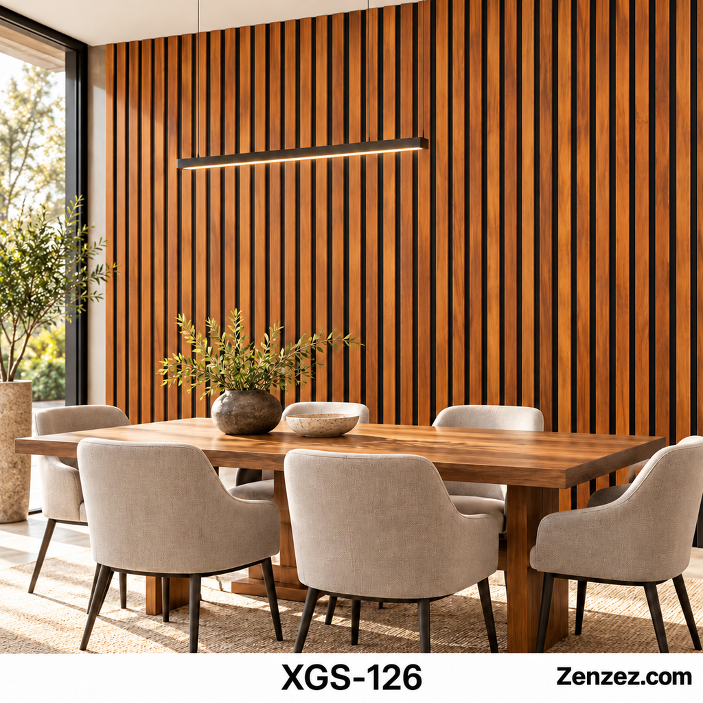 WALL PVC PANEL SLAT 6X114 INCHES = 6 INCHES X 9.5 FEET INTERIOR USE MODEL XGS-126