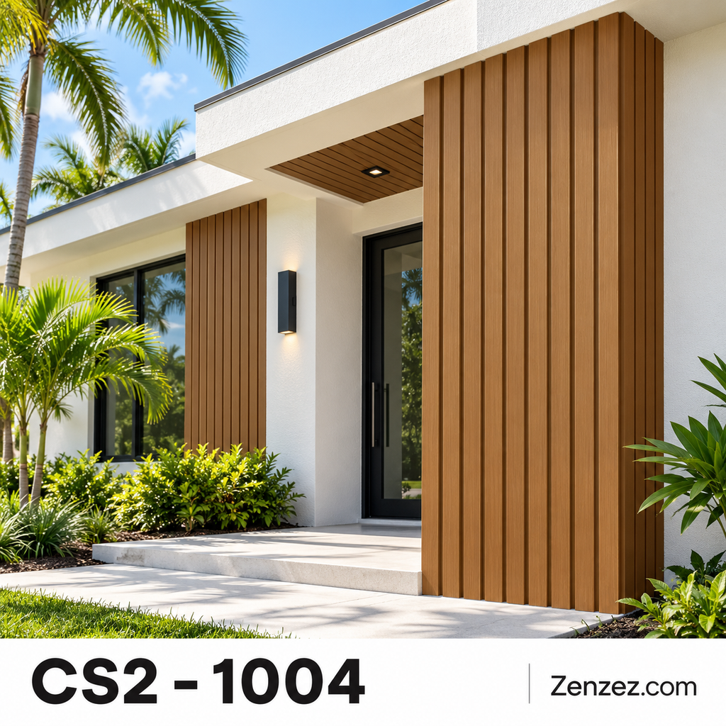 WALL PVC PANEL SLAT (SIDING) 6X114 INCHES = 6 INCHES X 9.5 FEET EXTERIOR USE MODEL CS2-1004