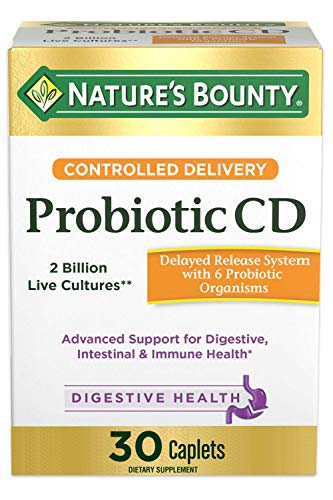 Nature's Bounty Controlled Delivery Probiotic, complément alimentaire, soutien avancé pour la santé digestive, intestinale et immunitaire, 30 comprimés