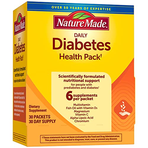 Nature Made Daily Diabetes Health Pack, complément alimentaire pour un soutien nutritionnel, 30 sachets, approvisionnement pour 30 jours