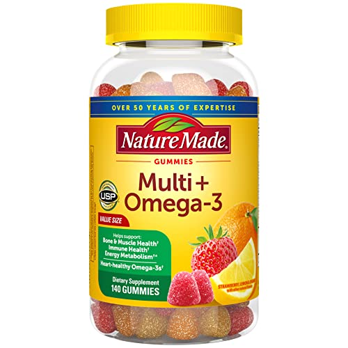 Nature Made Multivitamin + Omega-3, complément alimentaire pour un soutien nutritionnel quotidien, 140 vitamines et minéraux en gélatine, approvisionnement pour 70 jours (lot de 1)