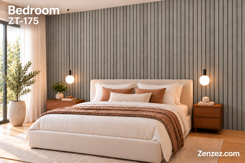 WALL PVC PANEL SLAT 6X114 INCHES = 6 INCHES X 9.5 FEET INTERIOR USE MODEL ZT-175