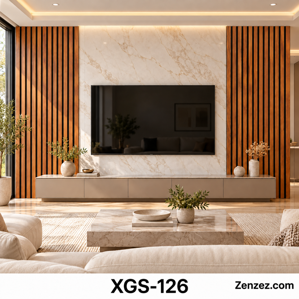WALL PVC PANEL SLAT 6X114 INCHES = 6 INCHES X 9.5 FEET INTERIOR USE MODEL XGS-126
