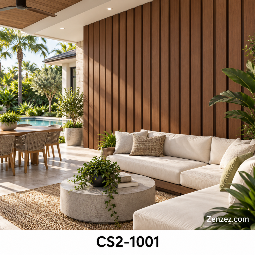 WALL PVC PANEL SLAT (SIDING) 6X114 INCHES = 6 INCHES X 9.5 FEET EXTERIOR USE MODEL CS2-1001