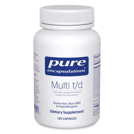 Pure Encapsulations Multi T/D - Multivitamin & Mineral Supplement - for Daily Wellness, Cardiovascular & Immune Health* - Rich in Vitamins & Minerals - Gluten Free & Vegetarian - 120 Capsules