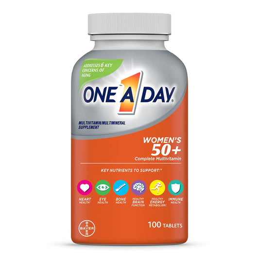 One A Day Women’s 50+ Multivitamins, Multivitamin for Women with Vitamin A, C, D, E and Zinc for Immune Health Support*, Calcium & more, 100 count