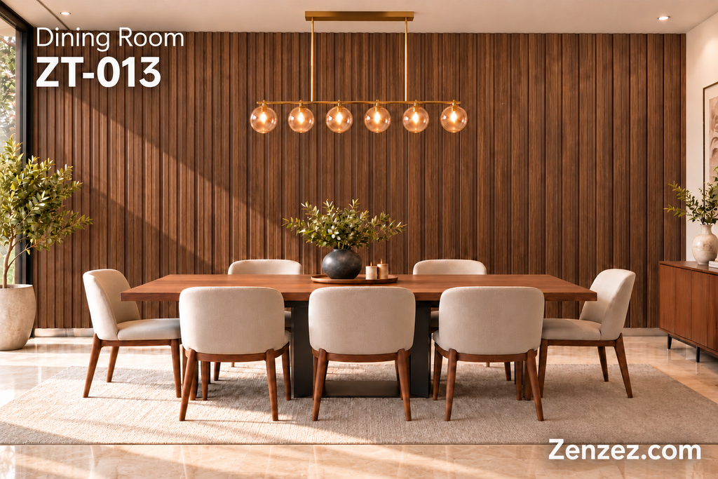 WALL PVC PANEL SLAT 6X114 INCHES = 6 INCHES X 9.5 FEET INTERIOR USE MODEL ZT-013