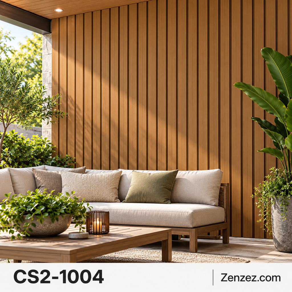 WALL PVC PANEL SLAT (SIDING) 6X114 INCHES = 6 INCHES X 9.5 FEET EXTERIOR USE MODEL CS2-1004