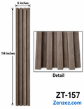 WALL PVC PANEL SLAT 6X114 INCHES = 6 INCHES X 9.5 FEET INTERIOR USE MODEL ZT-157